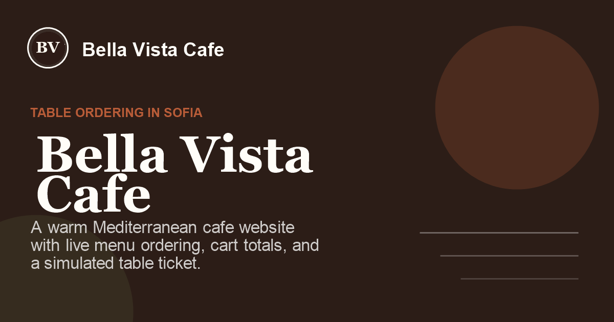 Bella Vista Cafe website preview