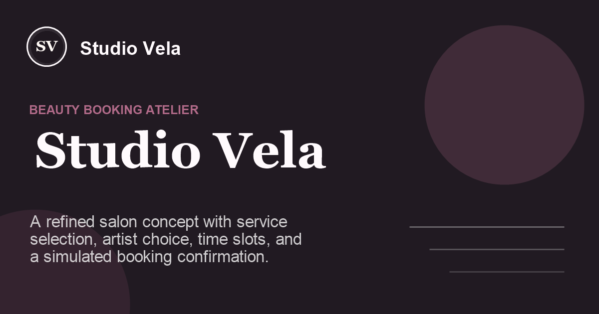 Studio Vela website preview