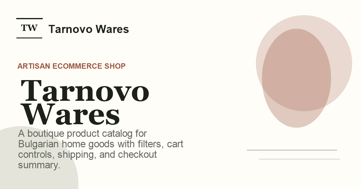 Tarnovo Wares website preview
